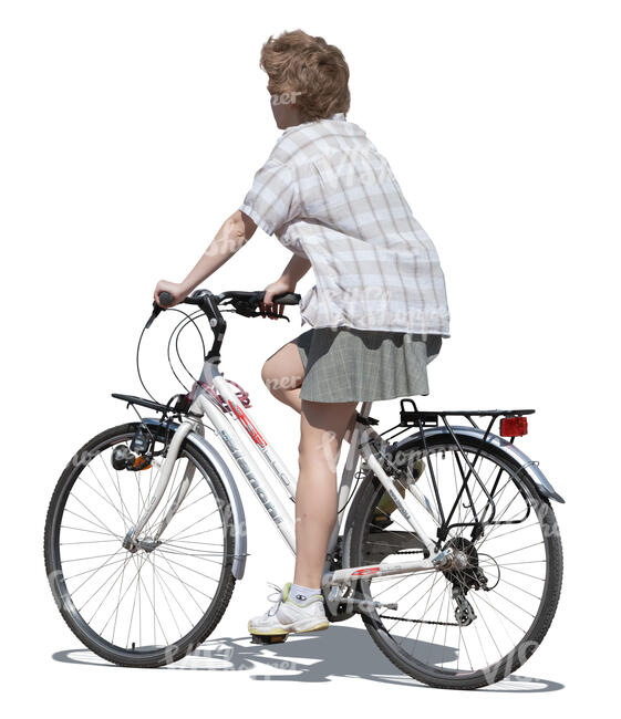 cut out woman in a mini skirt riding a bike - VIShopper