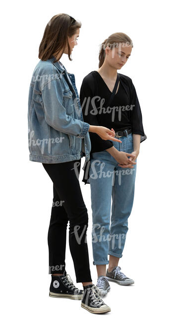 two cut out women standing and discussing - VIShopper