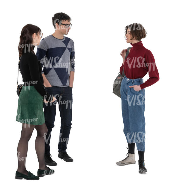 cut out group of people standing and talking