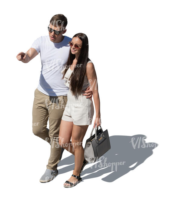cut out couple walking seen from above - VIShopper