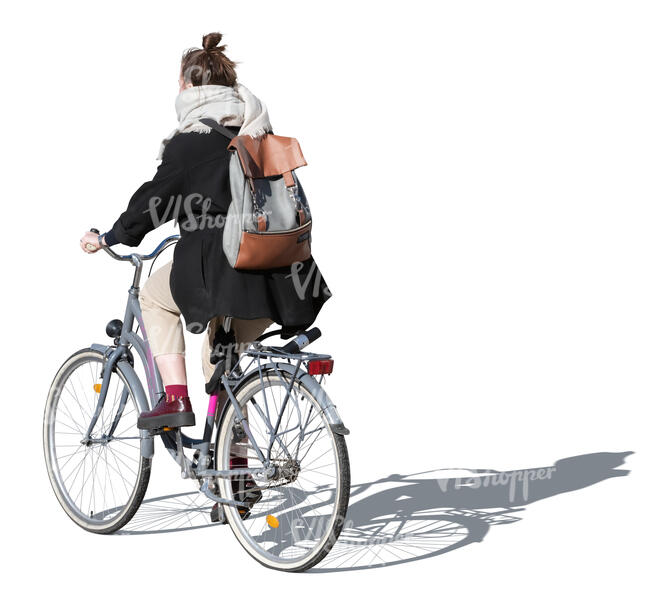 cut out woman in autumn cycling