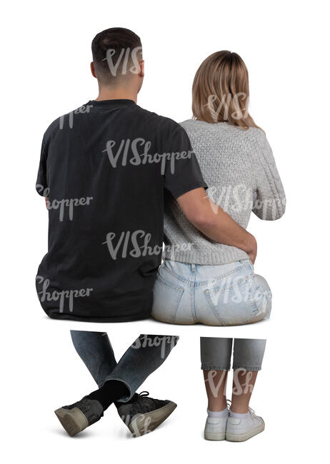 couple sitting seen from back angle