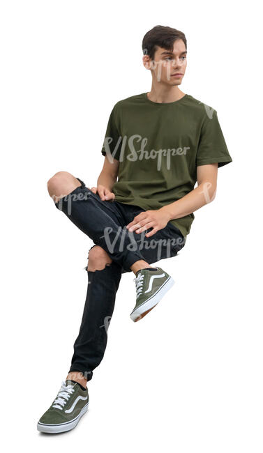 young man sitting