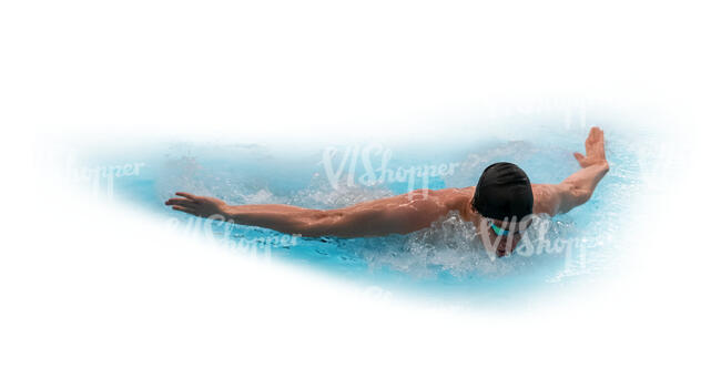 male swimmer swimming in the pool