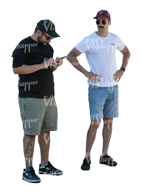 two men with baseball caps standing