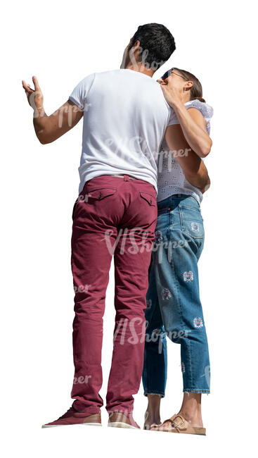 man and woman standing on a balcony and talking