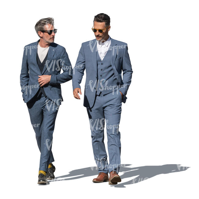 two men in suits walking