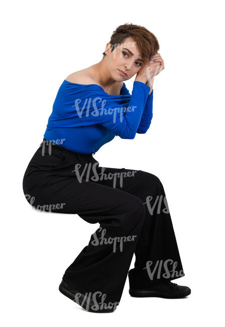 woman siting and leaning her elbows on a table