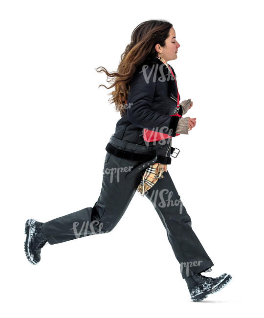 cut out woman running