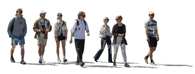 group of backlit young people walking - VIShopper