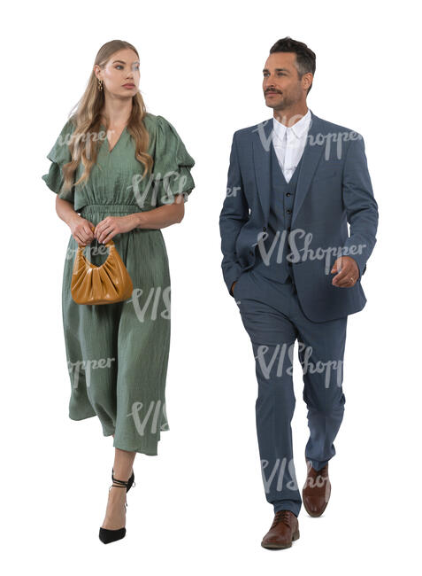 cut out fancy couple going to a party