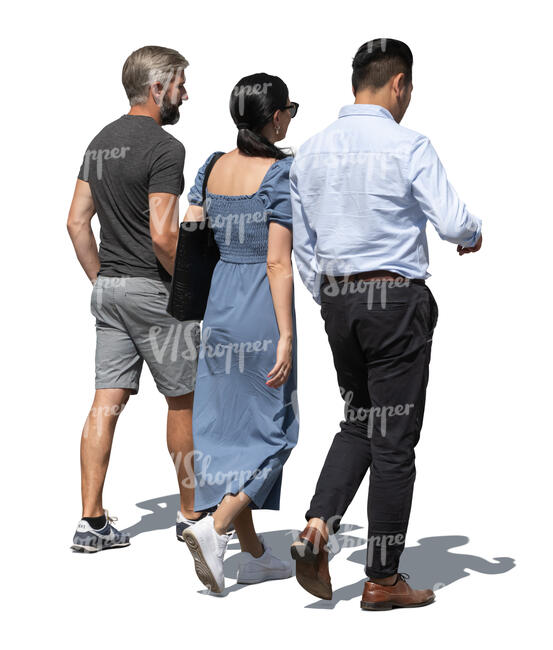 cut out group of people walking together