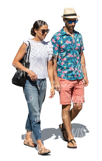 two cut out women walking in summer