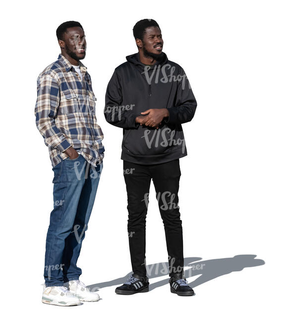 two cut out black men standing