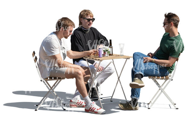 group of men sitting and drinking beer