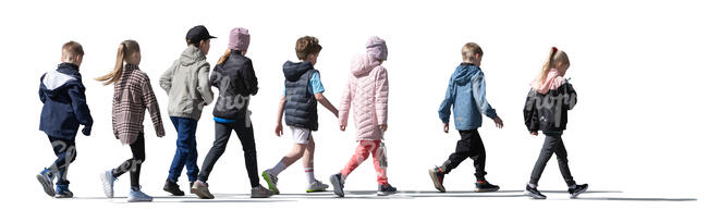 group of children walking