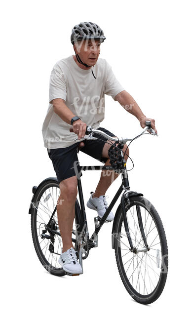 older man riding a bike