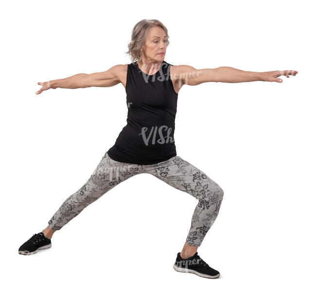 older woman doing workout