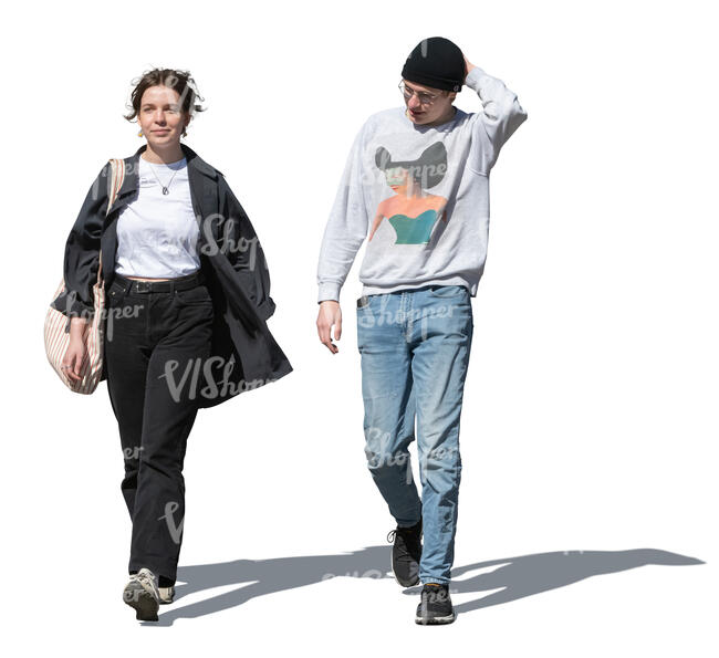 two young people walking