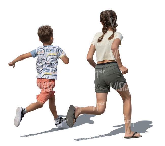 two children running