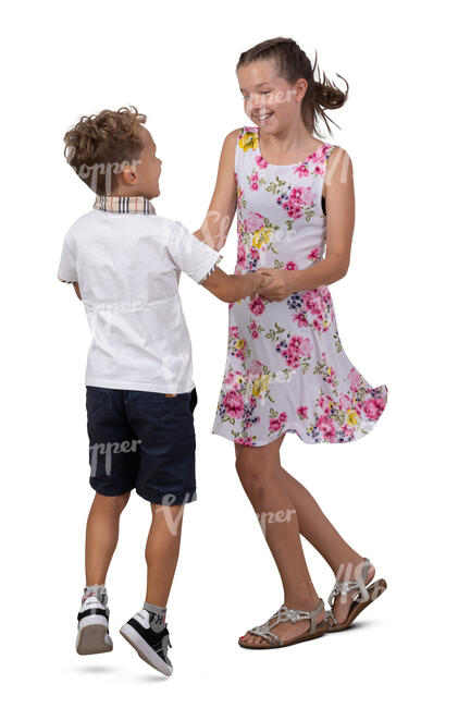 two kids dancing merrily