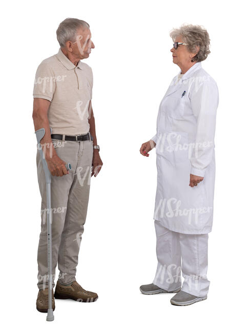 senior man talking to a doctor