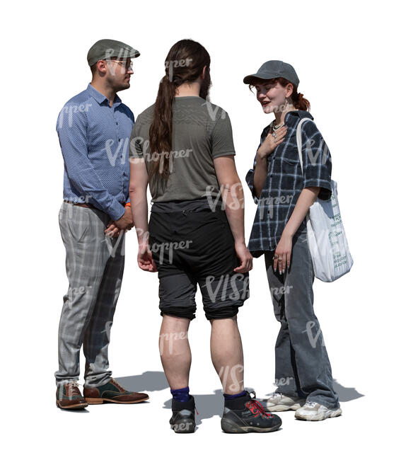 cut out group of three people standing