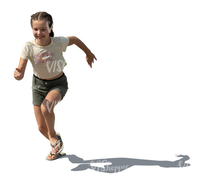 cut out little girl running