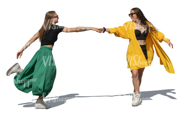 two cut out women dancing