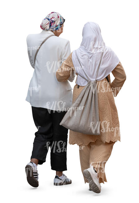 two muslim women walking