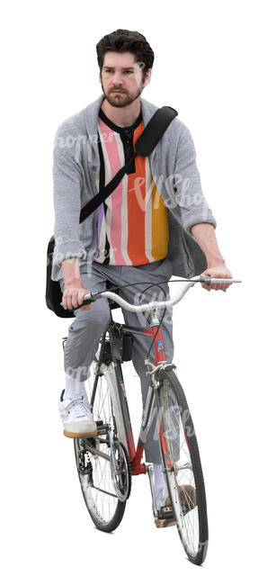 cut out man riding a bicycle