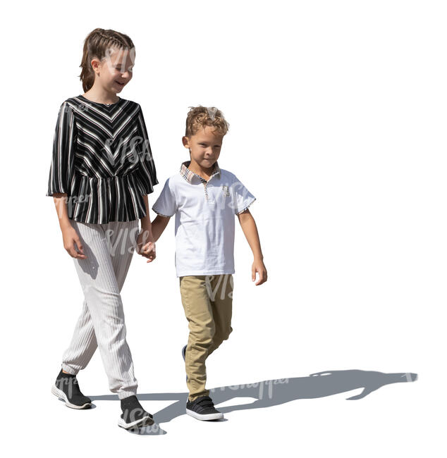 two kids walking hand in hand