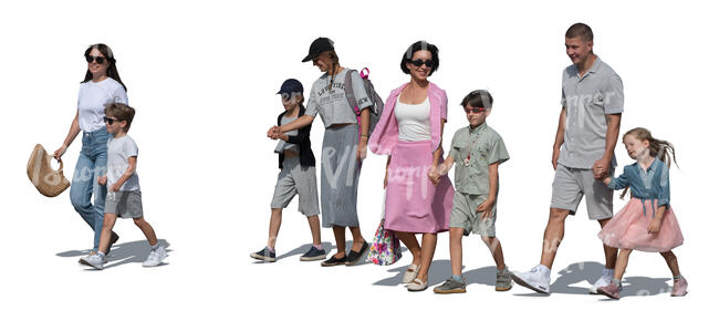 large group of adults and kids walking