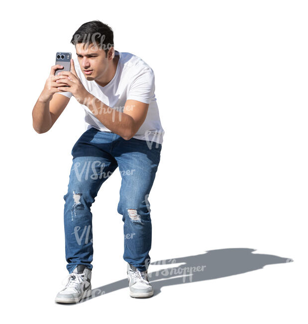 man taking a picture with his phone