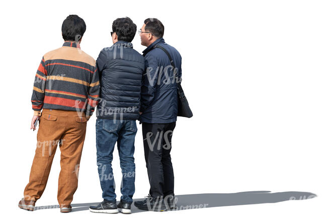 three asian men standing