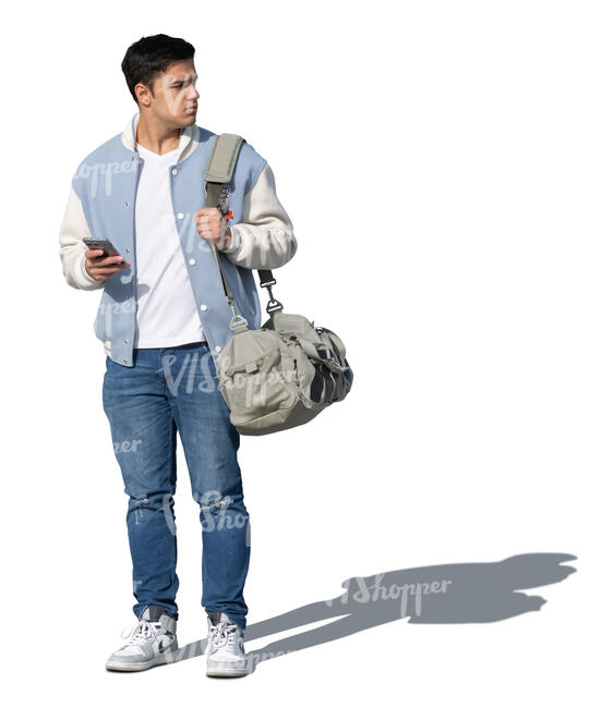 young college student standing outside