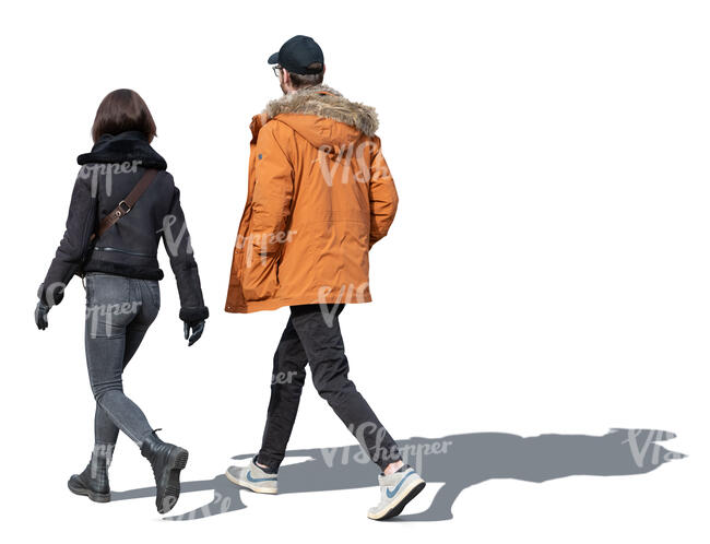 two people walking on a sunny autumn day