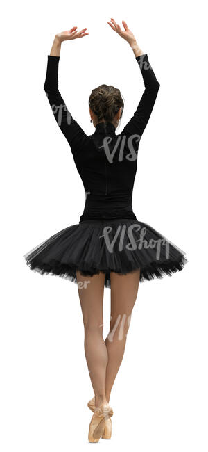 ballerina in a black tutu dress dancing