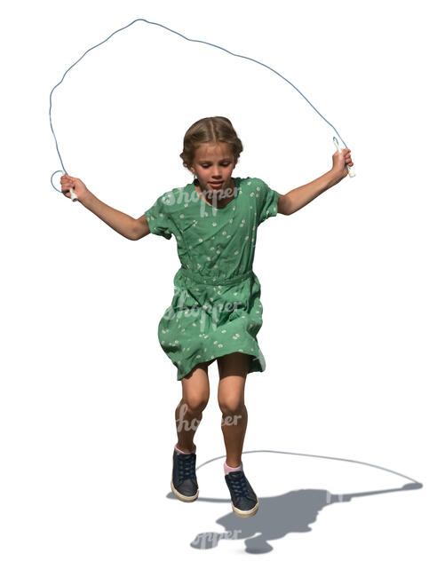 girl jumping with a jump rope