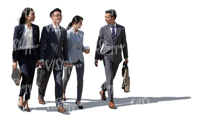 group of asian business people walking