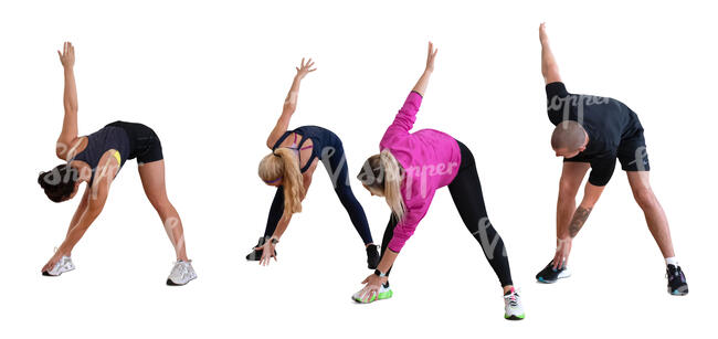 cut out group of women working out