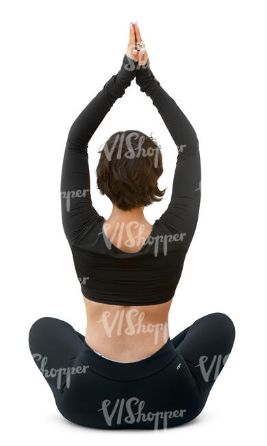 cut out woman sitting and doing yoga