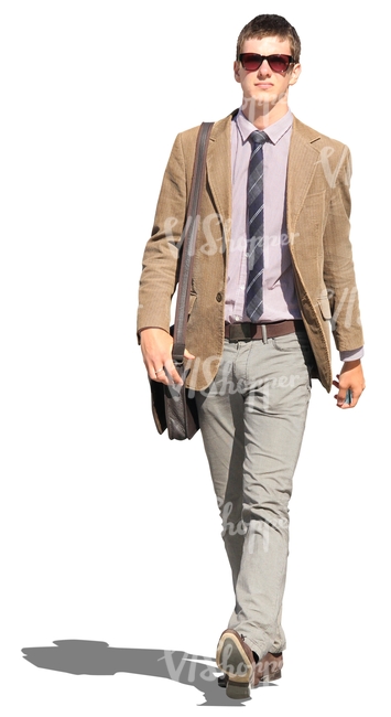 cur out man with a jacket and tie walking - VIShopper