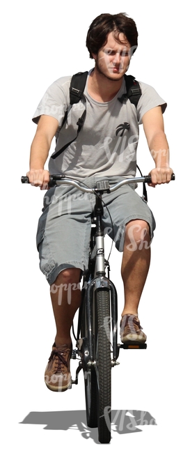 young man riding a bike