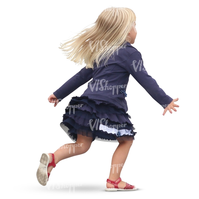 little blonde girl running around