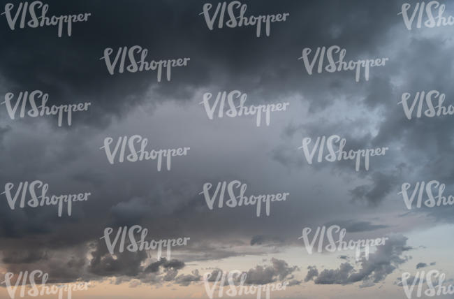 evening sky with dark grey clouds