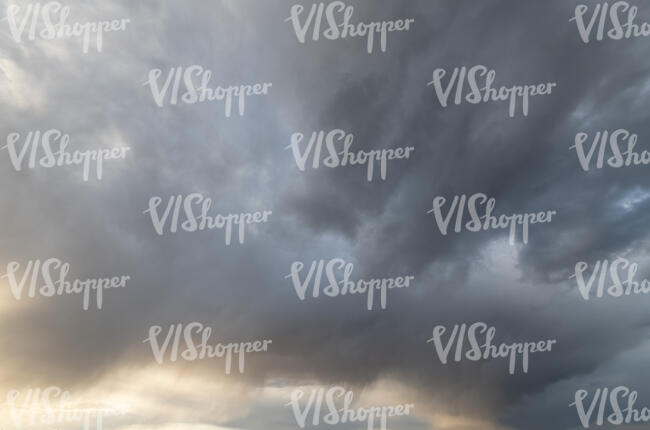 evening sky with large grey clouds