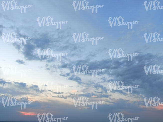 evening sky with clouds and pink colours