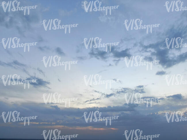 evening sky with deep blue clouds