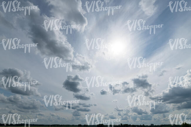 sky with sun and thin clouds